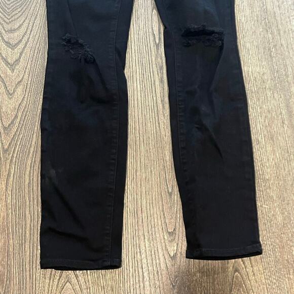 Paige Verdugo Ultra Skinny Jeans Mid-Rise Distressed Denim Stretch Black Size 28 - Picture 2 of 11